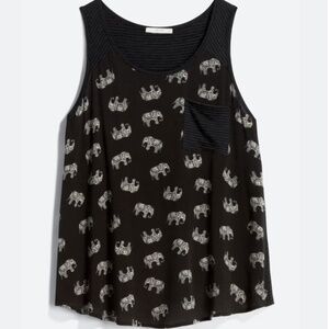 Kaileigh - Carah Mixed Material Pocket Tank Top